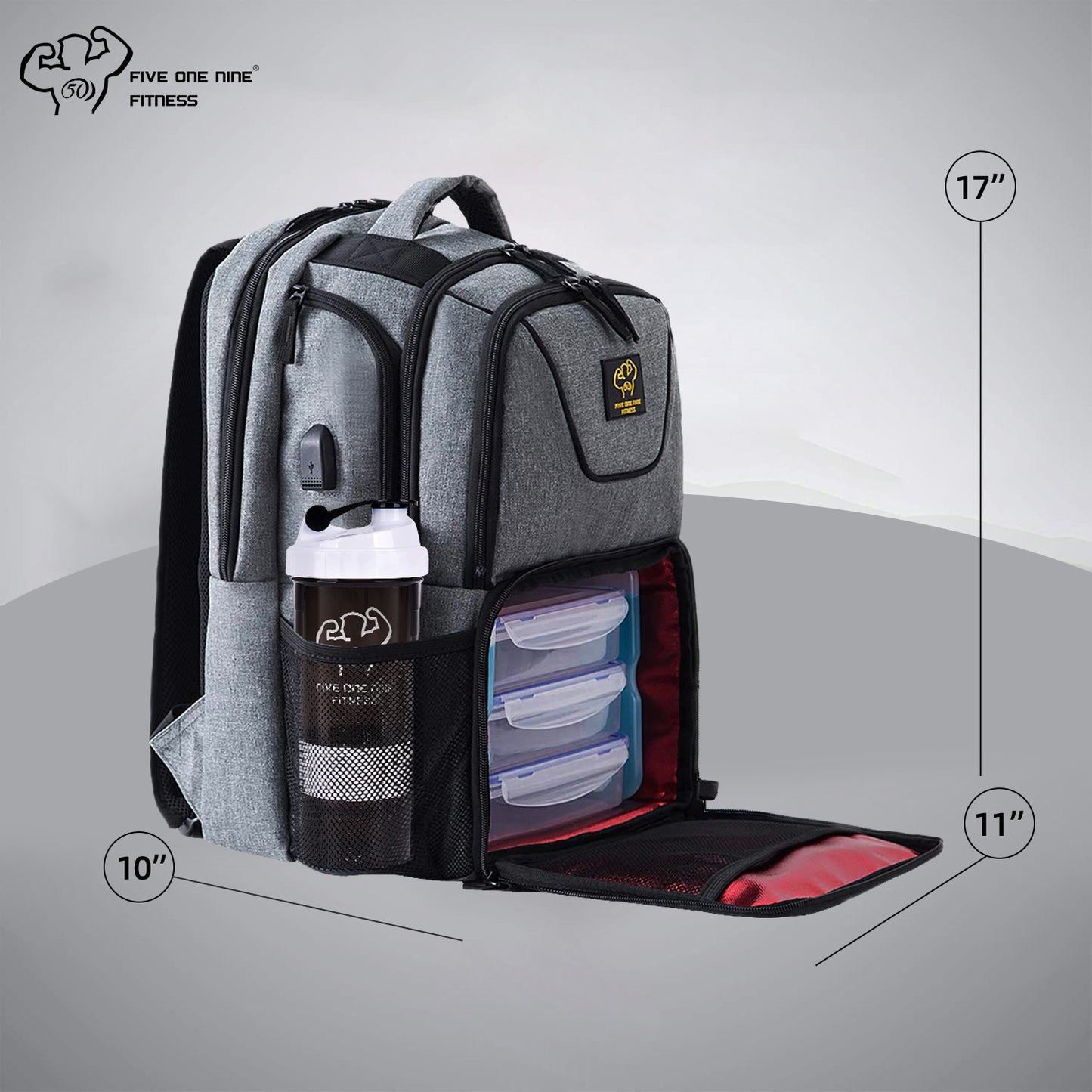 519 FITNESS CLASSIC MEDIUM BACKPACK MEAL PREP MANAGEMENT SYSTEM – 3 ME –  519 Fitness