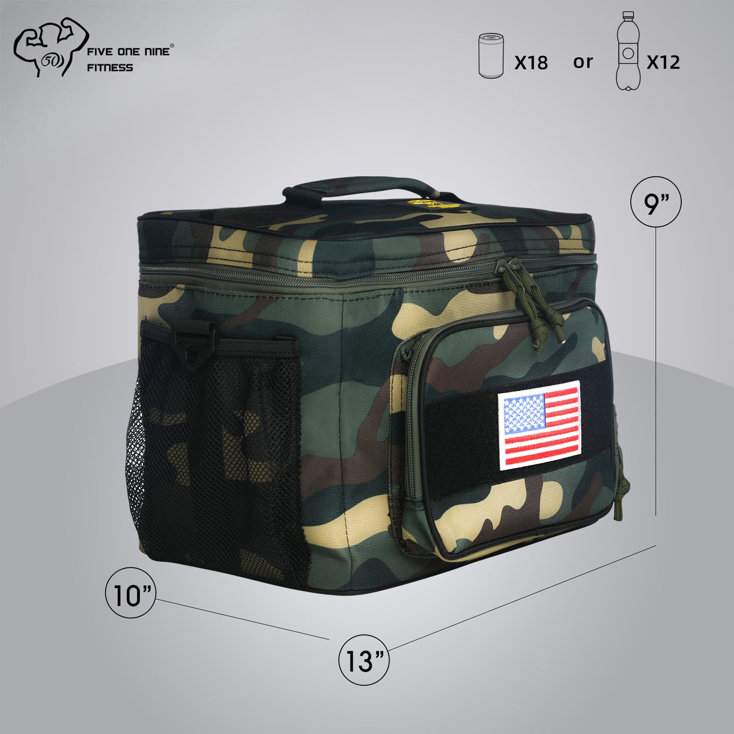 Tactical Lunch Bag,519 Fitness Insulated Lunch Box for Men Adult, Up to 16 Hours Insulation, Leakproof Meal Prep Bag for Work Picnic Travel School (Green Camo)…